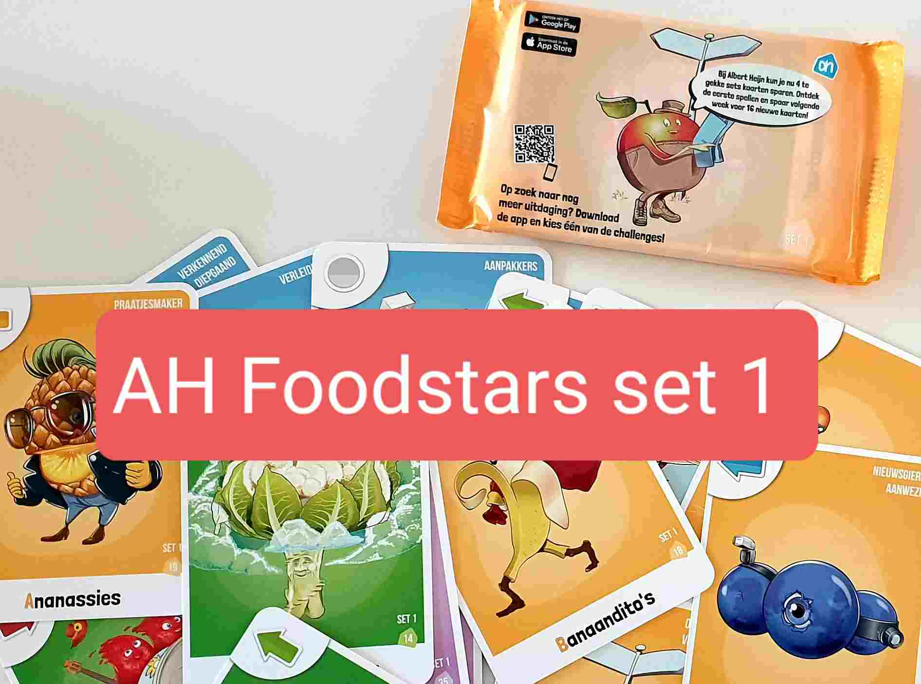 AH Foodstars kaartenset 1 overzicht Foodstars kaarten Albert Heijn